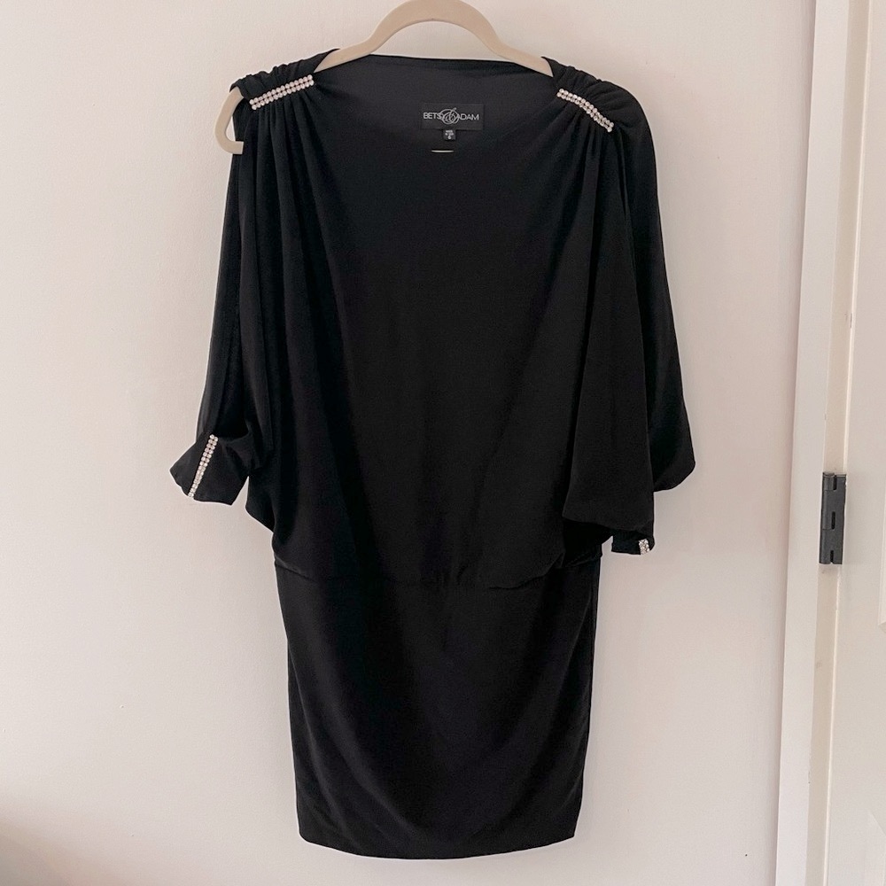 Betsy & Adam black cocktail dress with rhinestones size 6